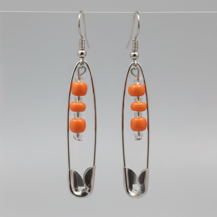 Orange Spelete Earrings - Ko Sedibeng Designs - Earrings