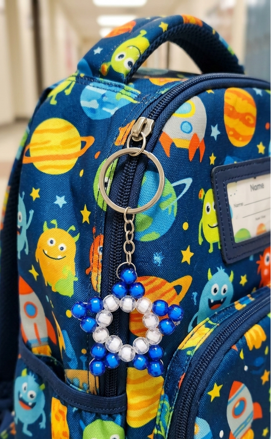 The Cosmic Blue Beaded Star Keyring - Ko Sedibeng Designs - Keyring