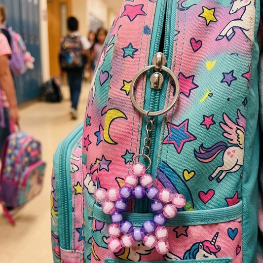 The Pastel Lavender & Pink Beaded Star Keyring - Ko Sedibeng Designs - Keyring