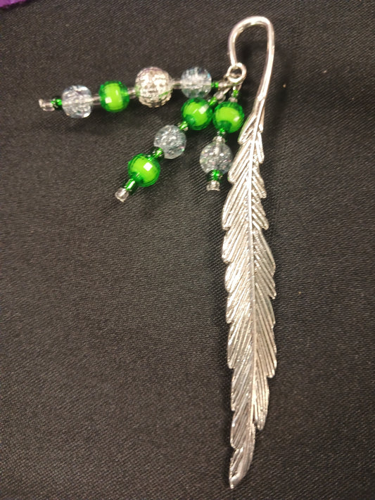 Green and White Tassel Leaf Bookmark