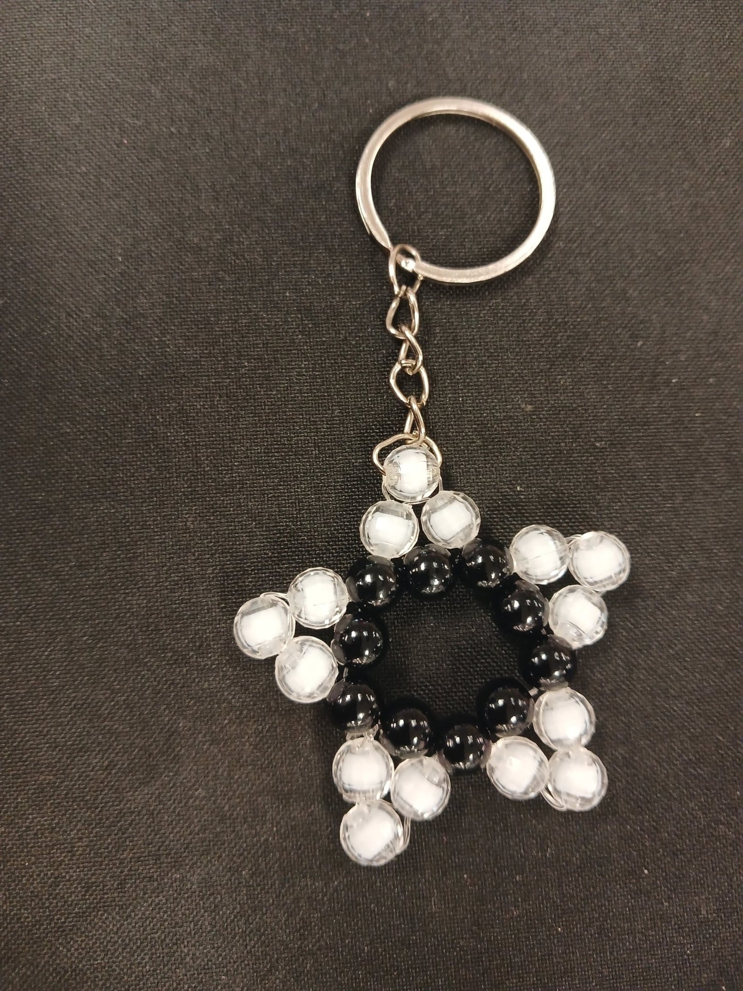 Black and White Star Keyring - Ko Sedibeng Designs - Keyring