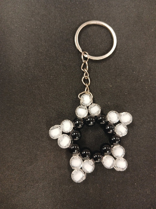 Black and White Star Keyring - Ko Sedibeng Designs - Keyring