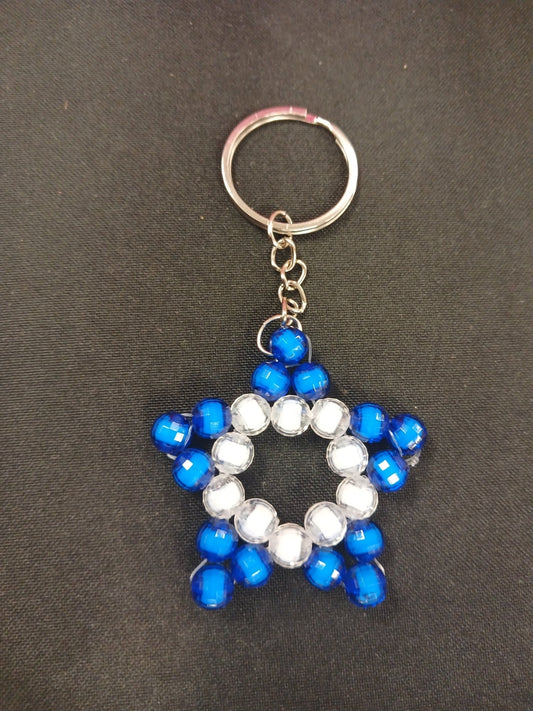 Blue and White Star Keyring - Ko Sedibeng Designs - Keyring