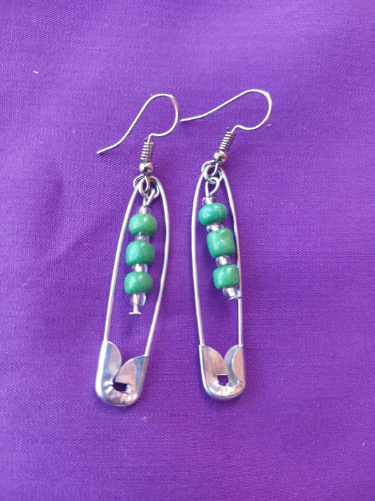 Green Spelete Earrings - Ko Sedibeng Designs - Earrings