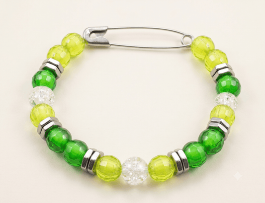 Ko Sedibeng Design Industrial Chic Safety Pin Bracelet – Lime & Green - Ko Sedibeng Designs - Bracelet
