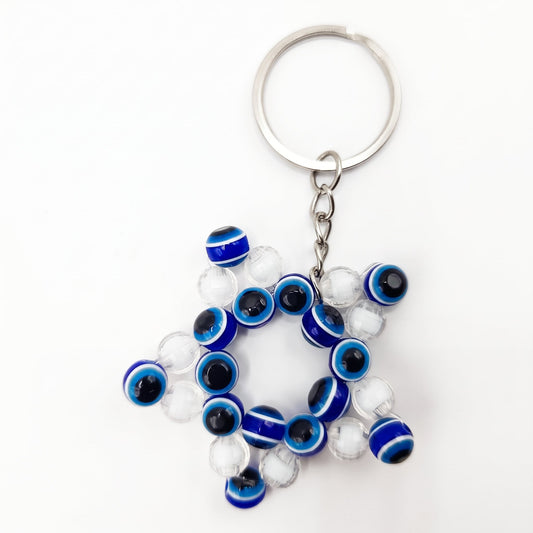 Ko Sedibeng Designs - Afro-Chic Evil Eye Gemstone Star Keyring / Bag Charm - Ko Sedibeng Designs - Keyring