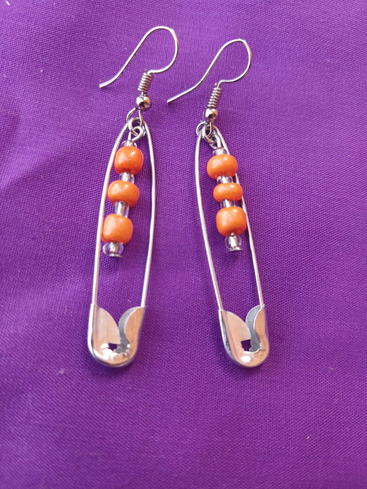 Orange Spelete Earrings - Ko Sedibeng Designs - Earrings