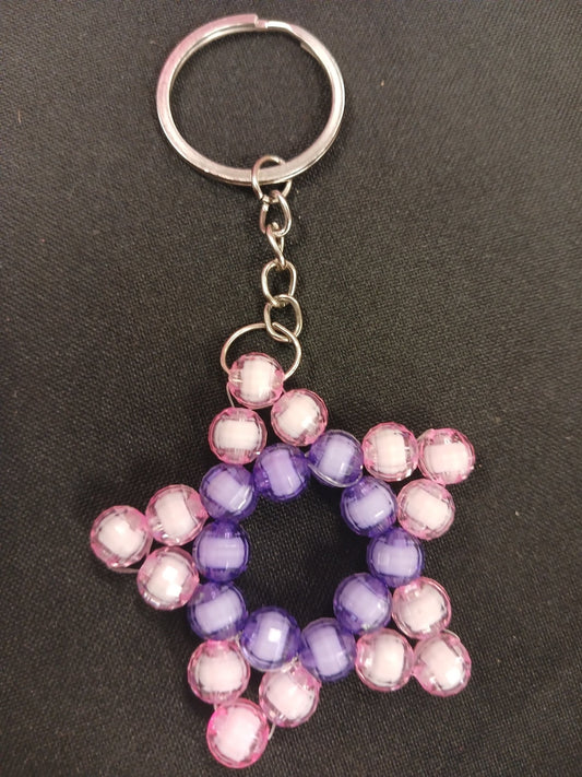 Pink and Purple Star Keyring - Ko Sedibeng Designs - Keyring