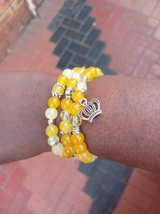 Radiant Sunshine Trio (Set of 3) - Ko Sedibeng Designs - Glass Bracelet