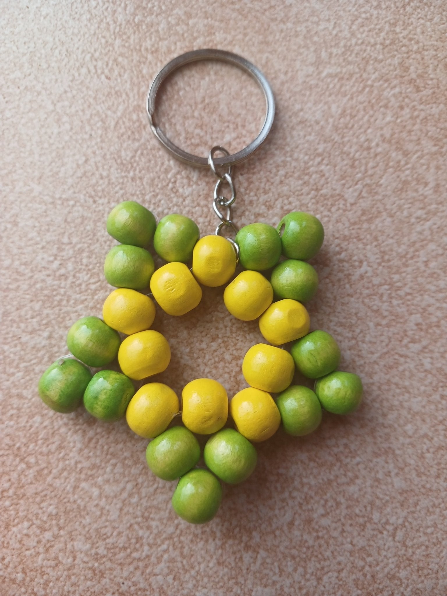 Yellow Green Star Keyring - Ko Sedibeng Designs - Keyring
