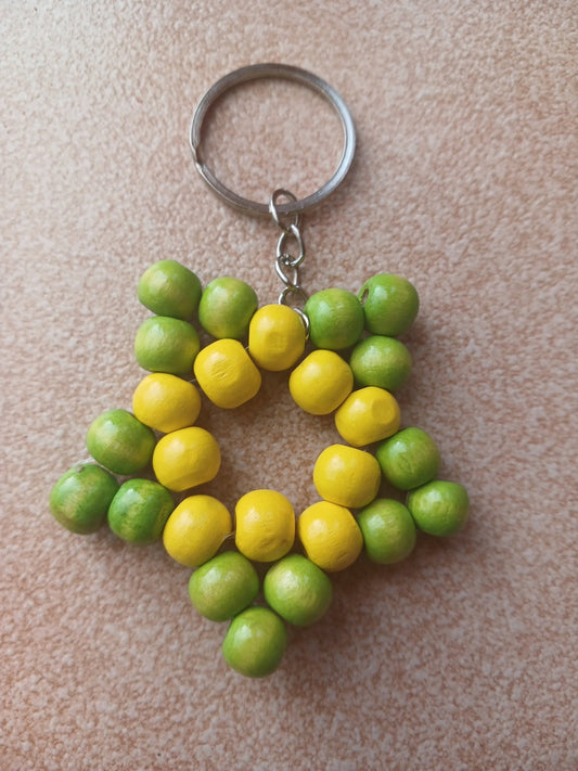 Yellow Green Star Keyring - Ko Sedibeng Designs - Keyring