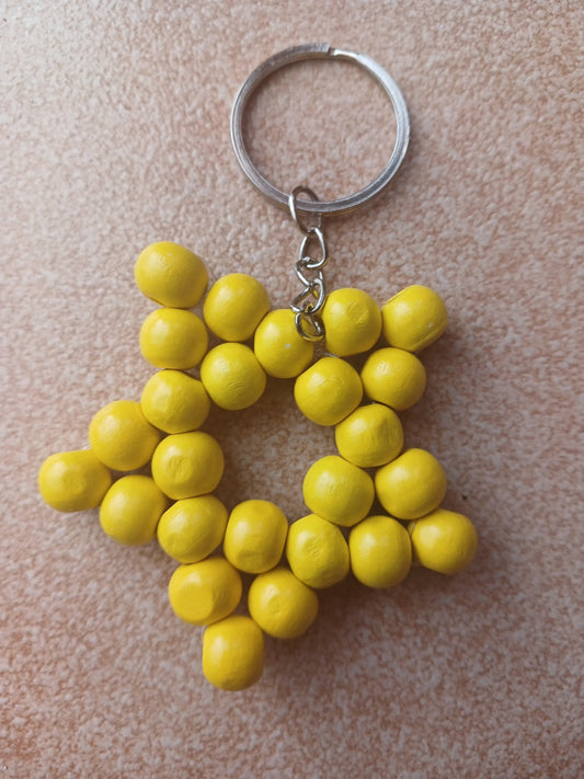 Yellow Star Keyring - Ko Sedibeng Designs - Keyring